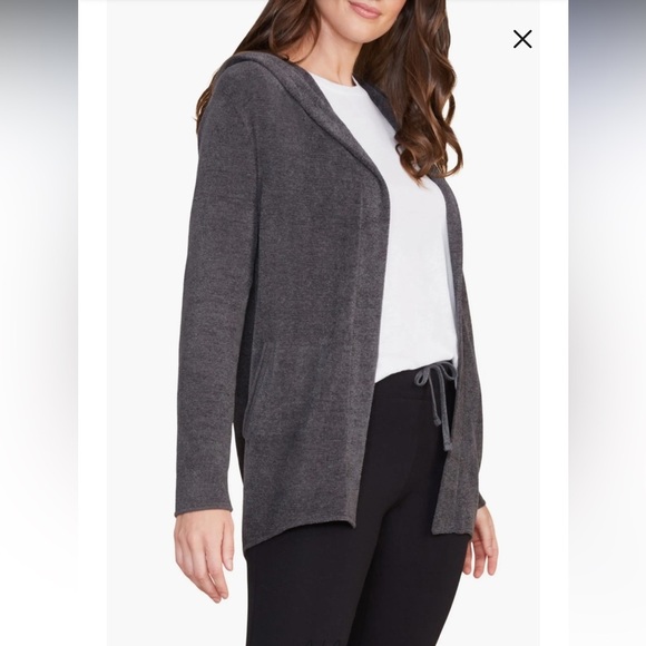 Barefoot Dreams Sweaters - Barefoot Dreams CozyChic Ultra Lite™ Hooded Cardigan Gray Small Loungwear